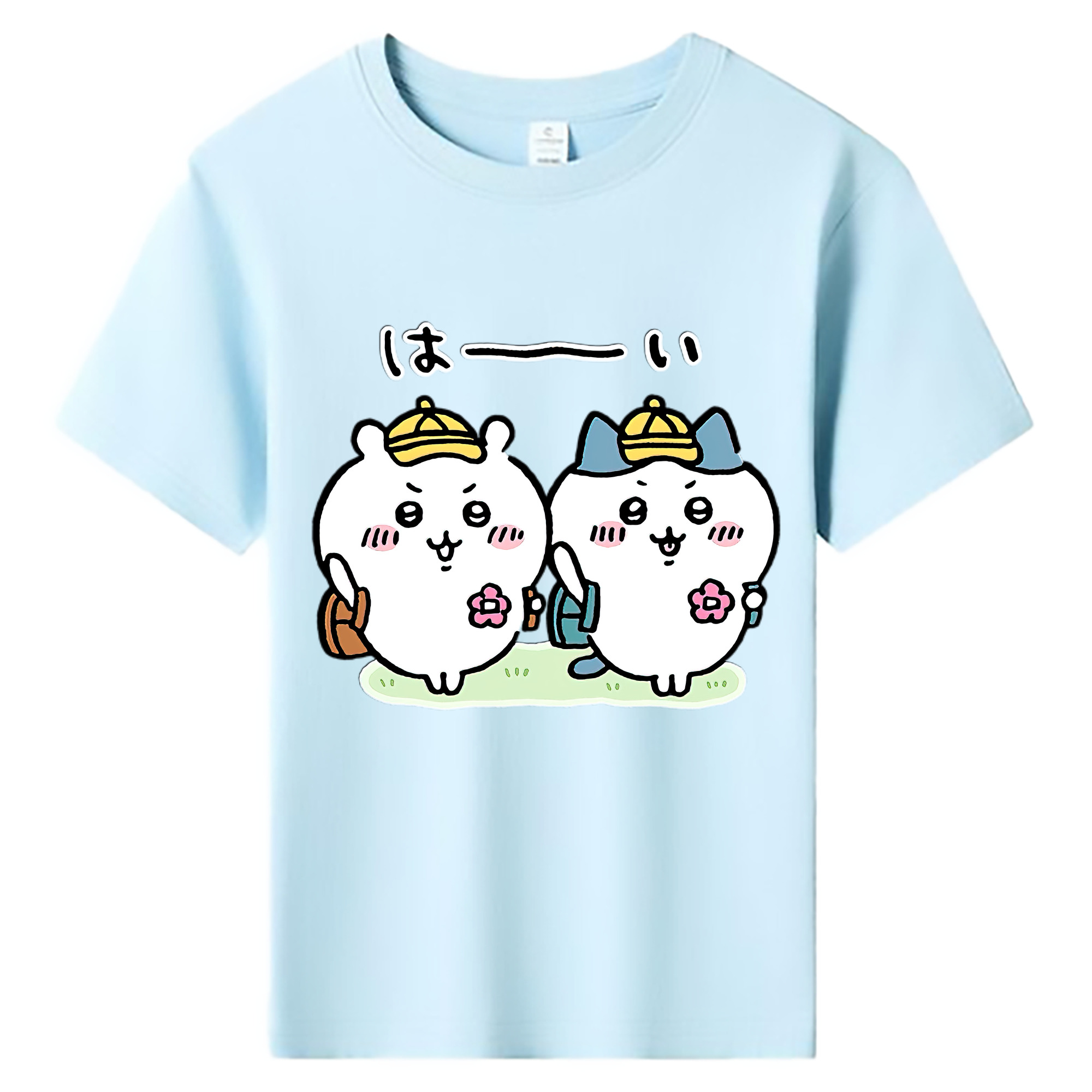 （画像用） ちいかわ ハチワレ Chii-kawa hachiware 綿100％キッズTシャツ（フロントプリント）